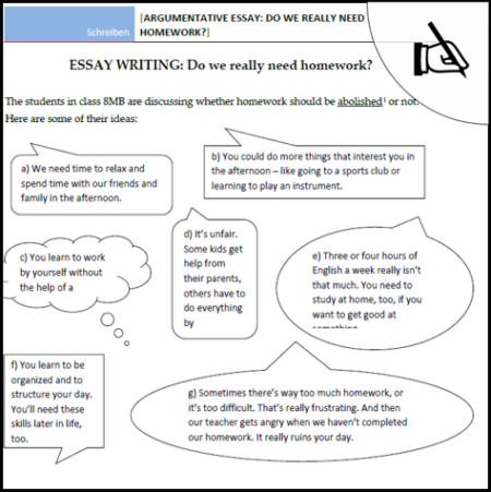 Arbeitsblatt Homework