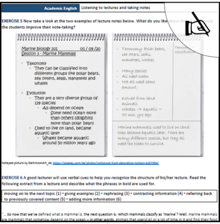Arbeitsblatt Note-taking