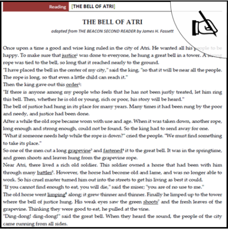 Arbeitsblatt Bell of Atri