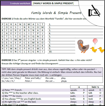 5 min ws 5.9 icon - family words and simple present