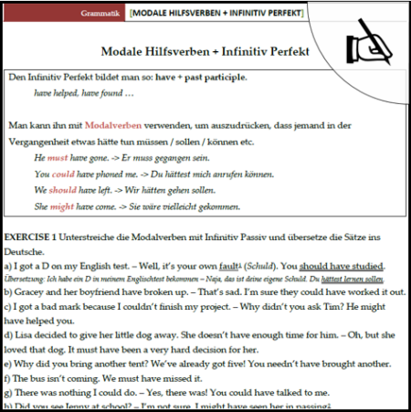 Vorschau infinitiv perfect