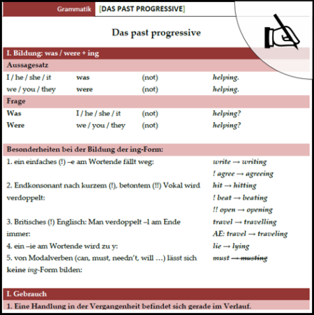 AB Vorschau past progressive and simple past